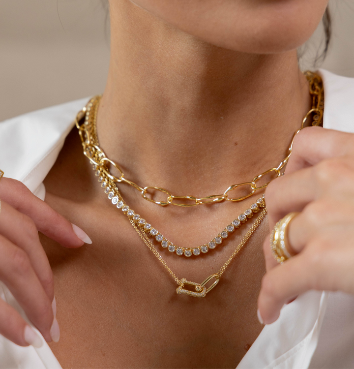 Link Pave Necklace