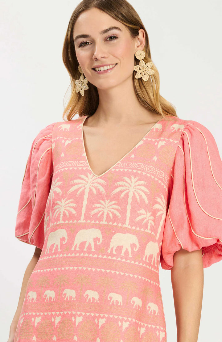 LEXI LINEN TROPICAL DRESS