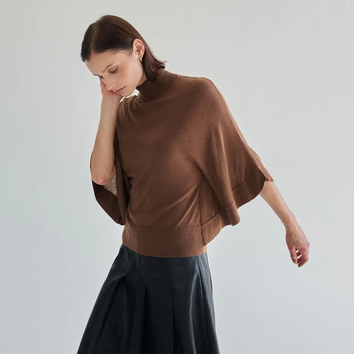TURTLENECK HALF SLEEVE SWEATER