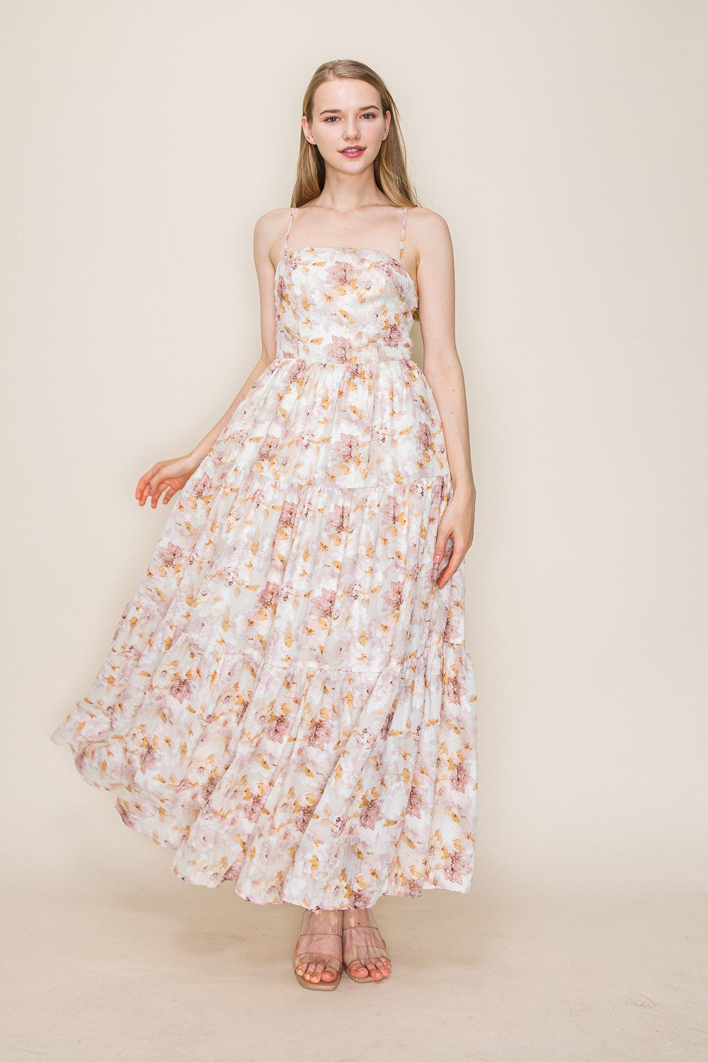 VACAY BABE FLORAL MIDI DRESS