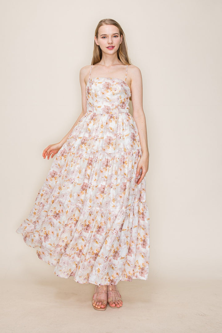 VACAY BABE FLORAL MIDI DRESS