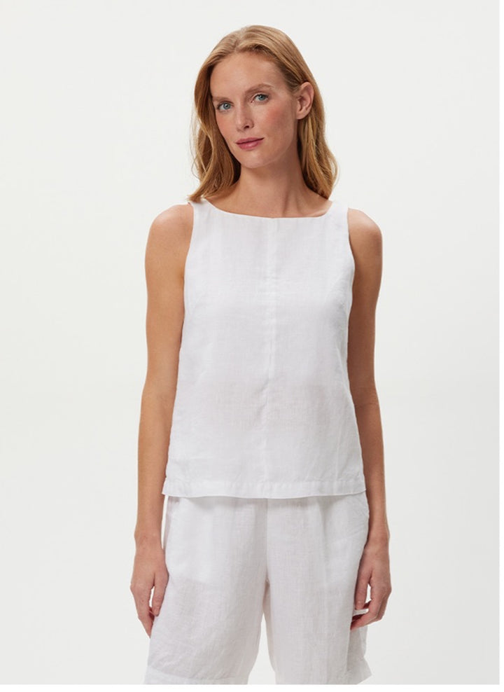 ZORA STRAIGHT NECK SLEEVELESS TOP