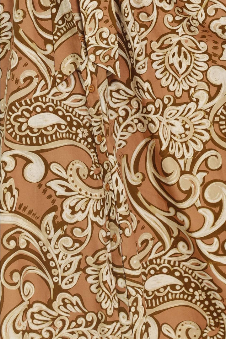 PRINTED WOVEN MIDI DRESS