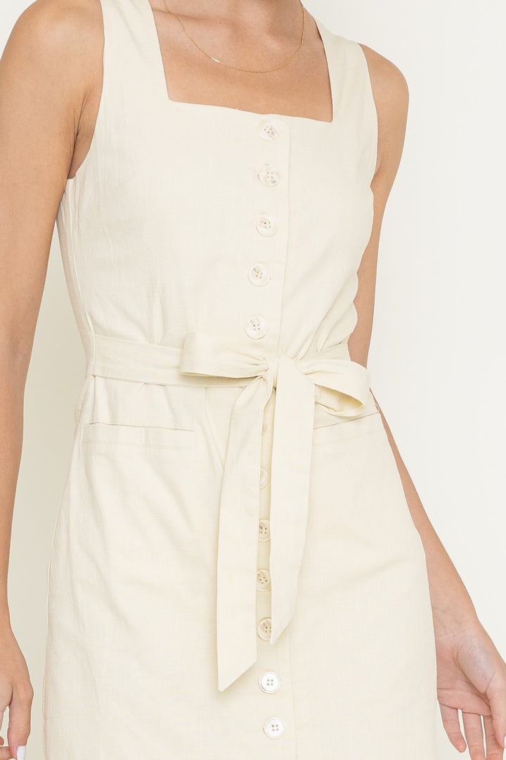 SQUARE NECK SLEEVELESS MINI DRESS