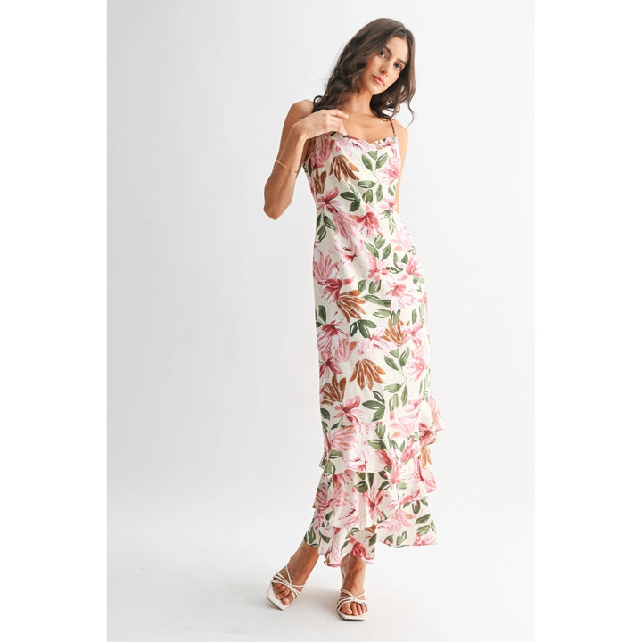 FLORAL ELEGANCE TIERED MAXI DRESS