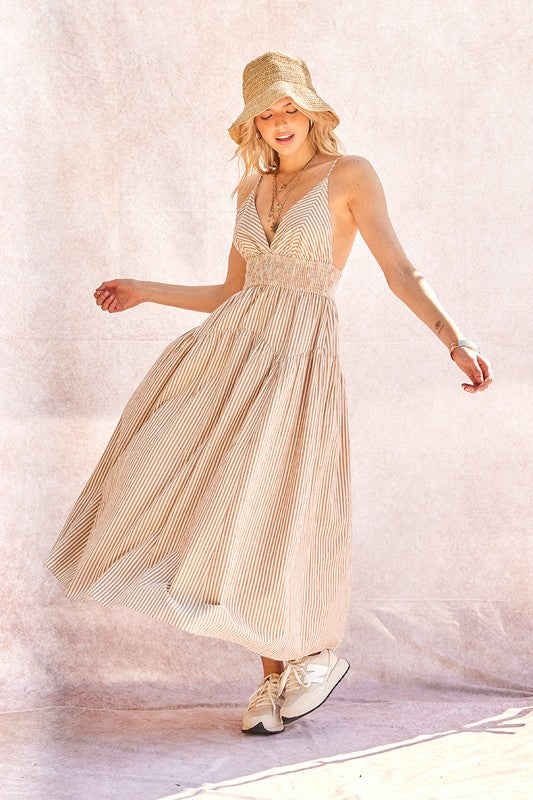 STRIPED MAXI DRESS