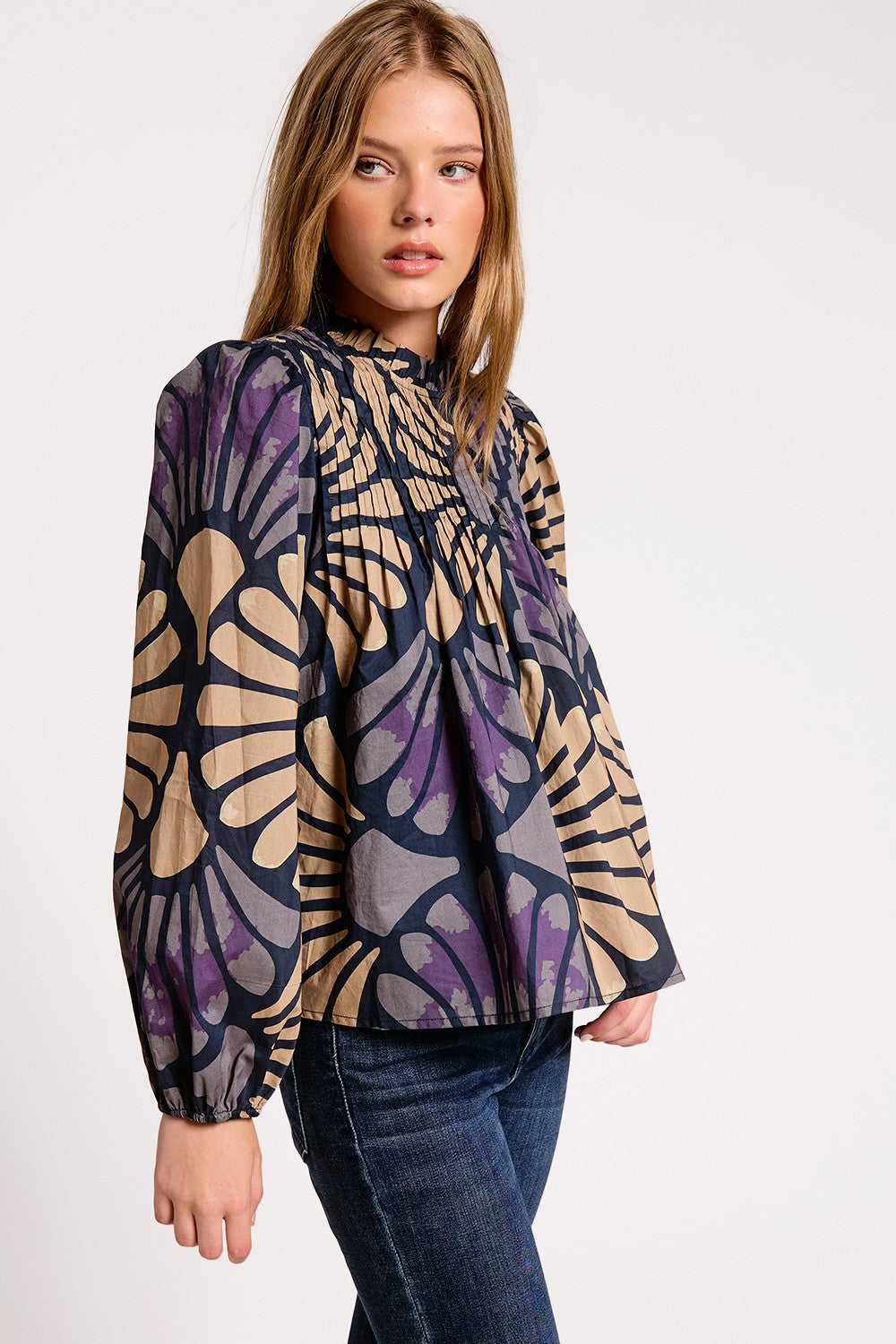 VINTAGE BOTANICA LONG SLEEVE BLOUSE