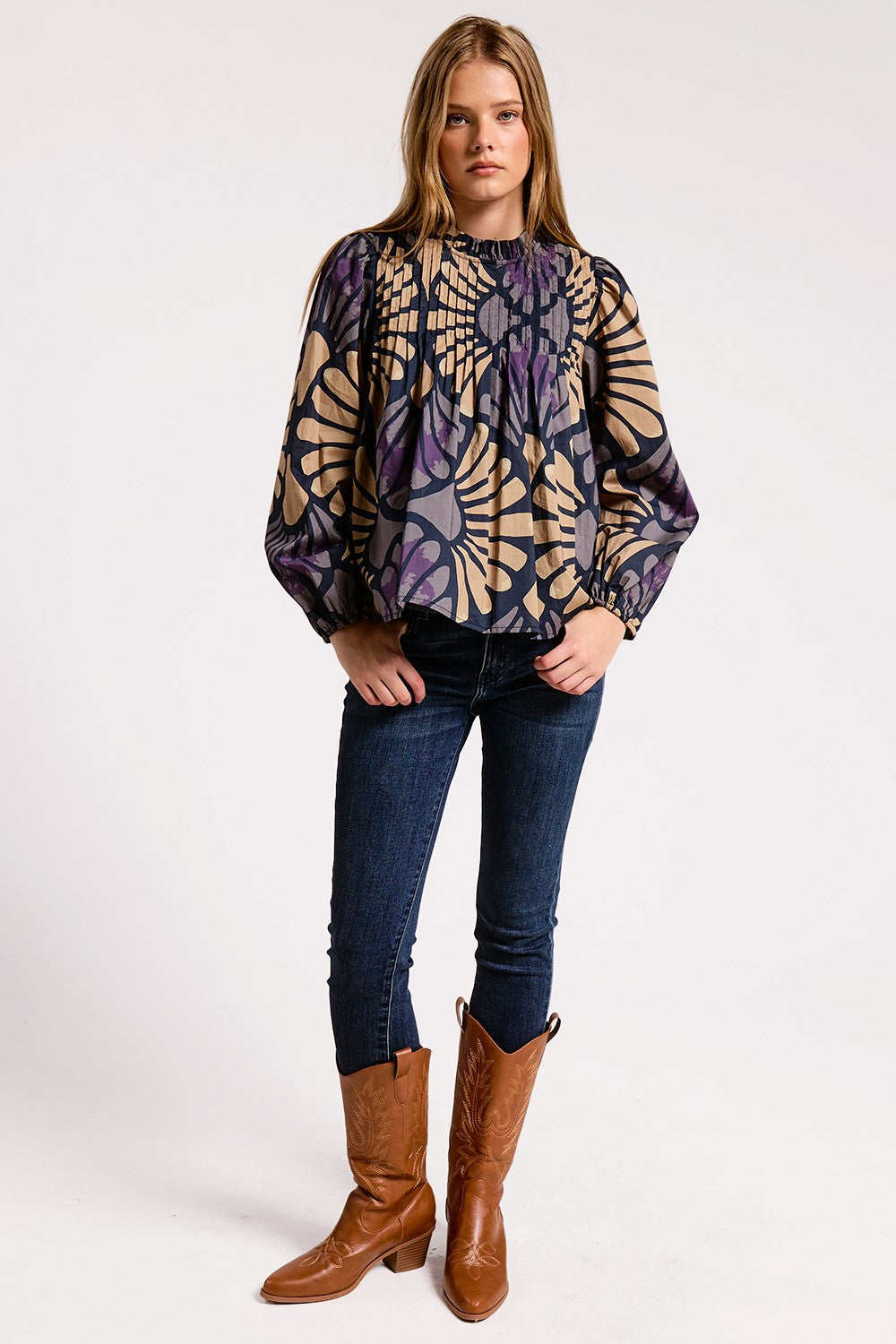 VINTAGE BOTANICA LONG SLEEVE BLOUSE