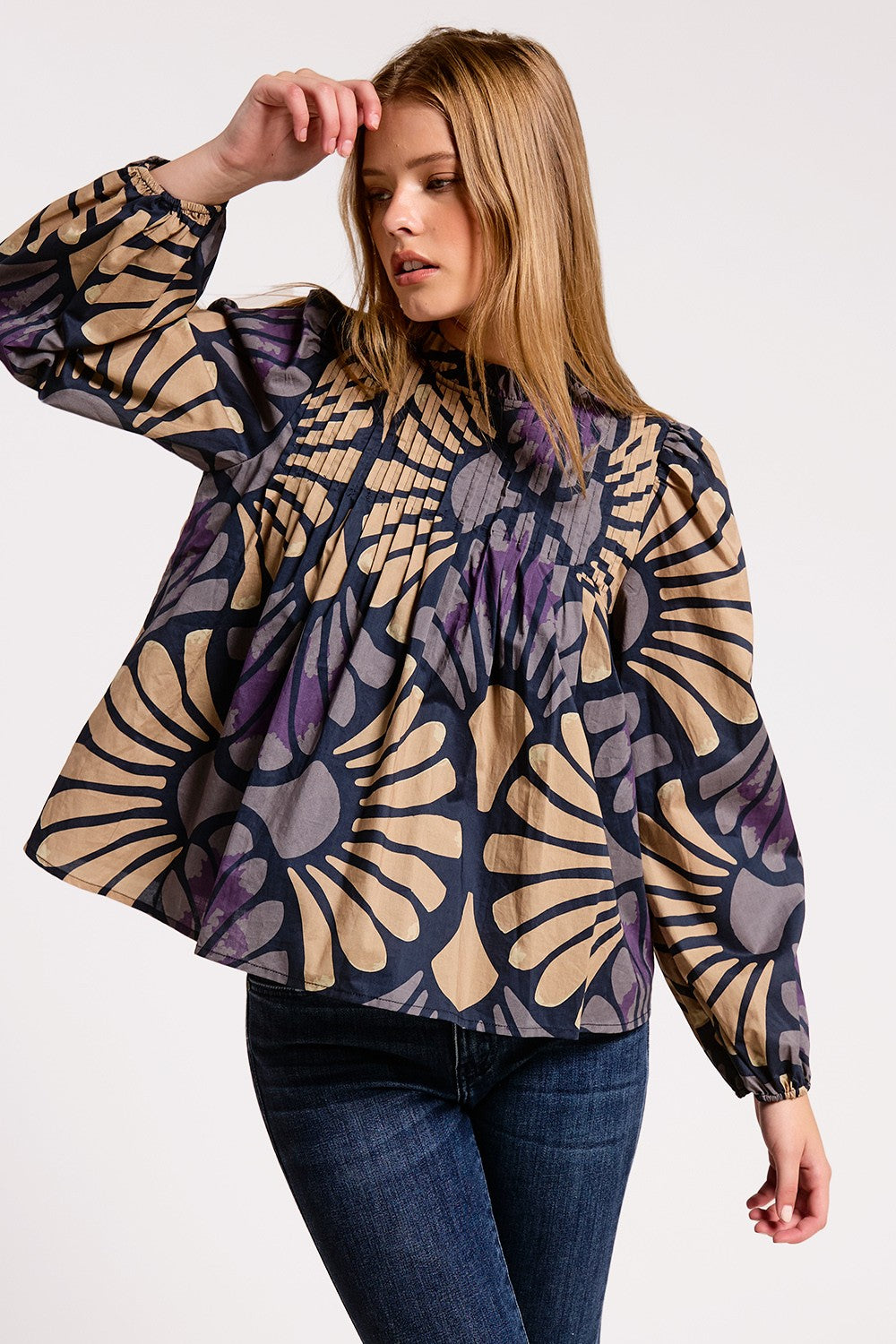 VINTAGE BOTANICA LONG SLEEVE BLOUSE