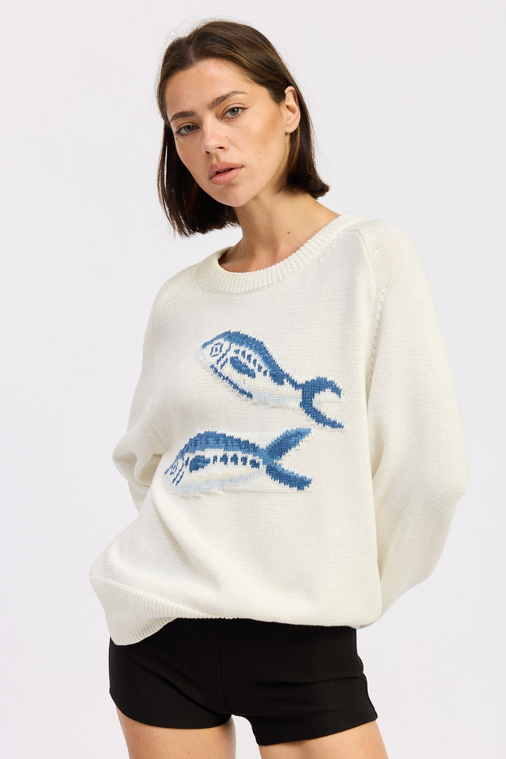 SARDINE INTARSIA SWEATER