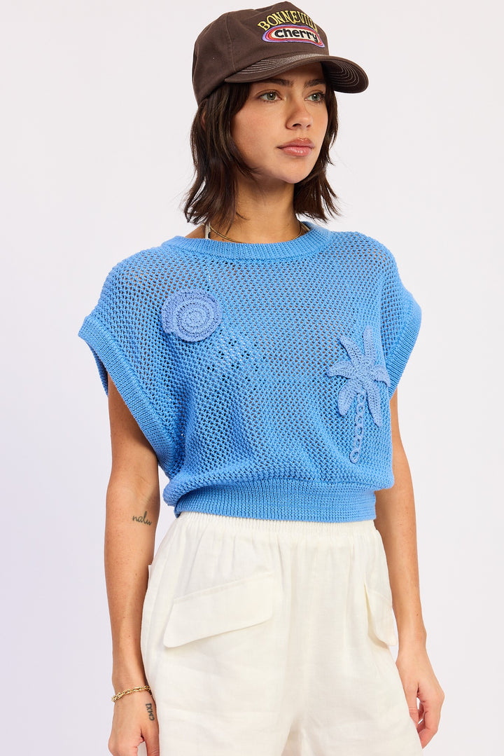 CROCHET PATCH CROP TOP