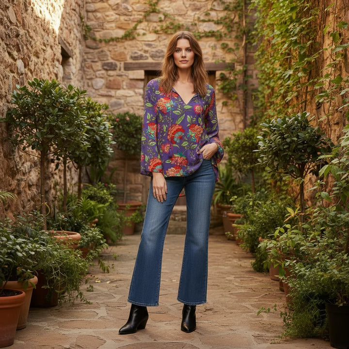 SILK FARRAH PLUM TOP