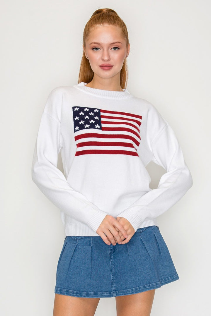 AMERICAN FLAG SWEATER TOP