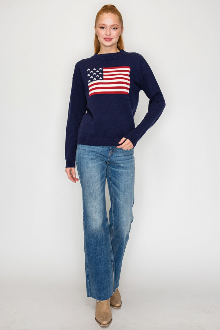 AMERICAN FLAG SWEATER TOP