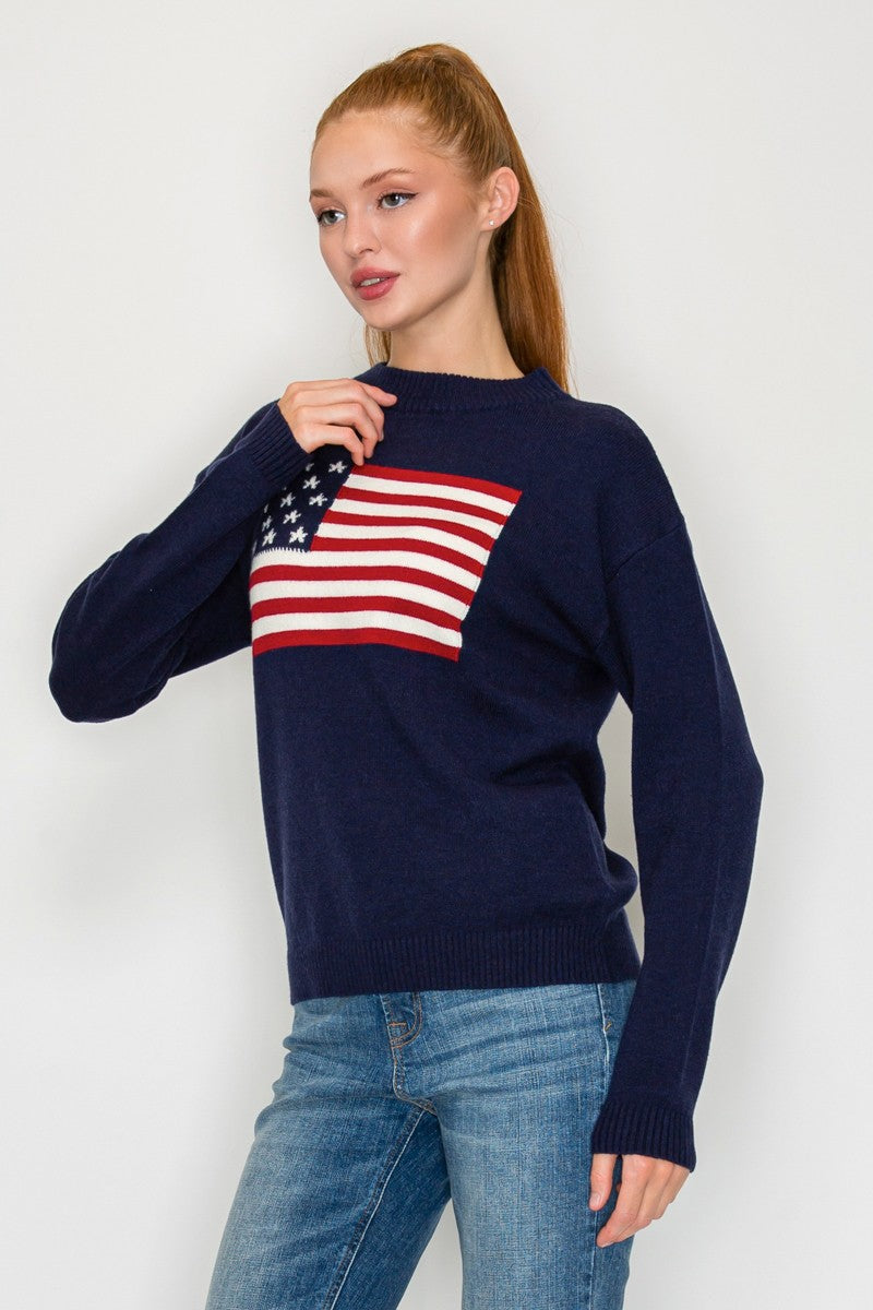AMERICAN FLAG SWEATER TOP