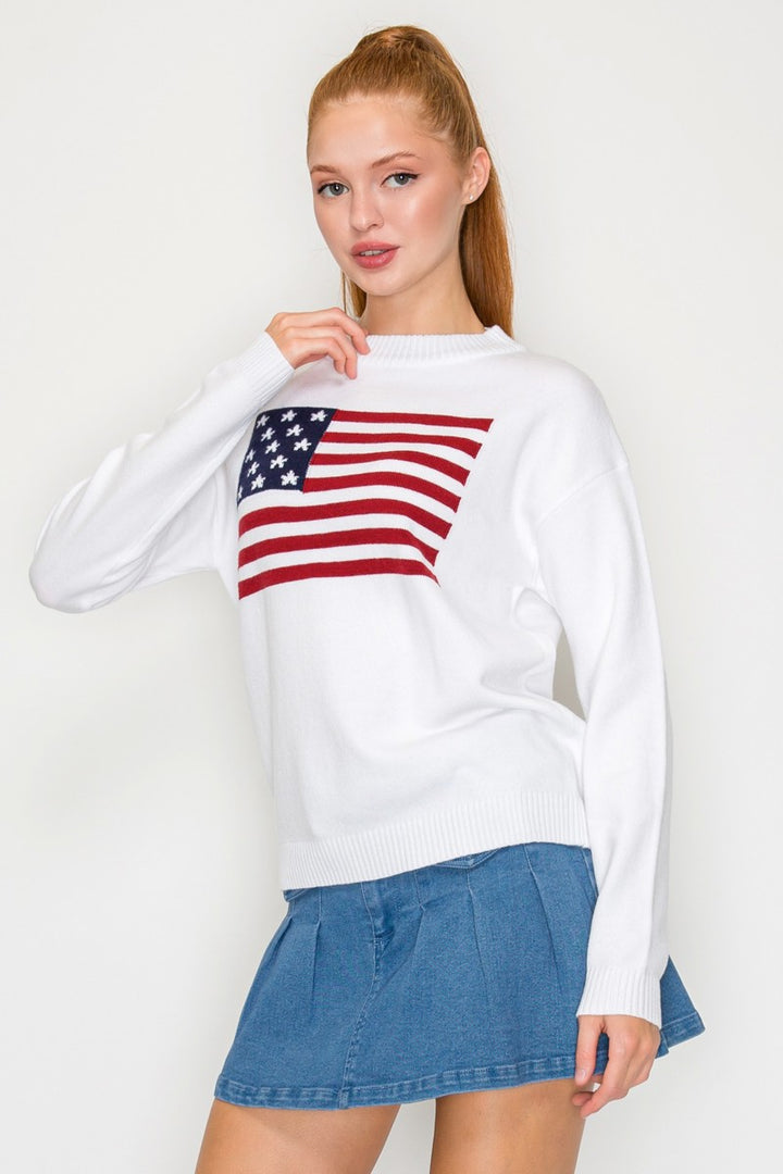 AMERICAN FLAG SWEATER TOP