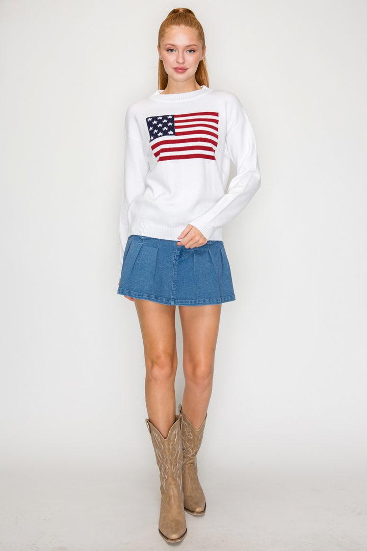 AMERICAN FLAG SWEATER TOP