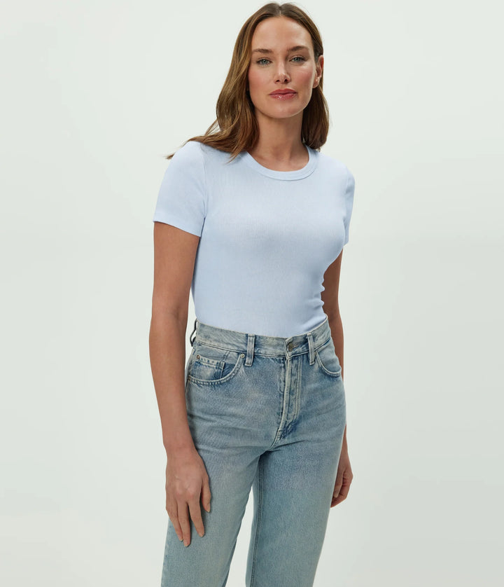 JACKIE RAW EDGE CREW NECK TEE