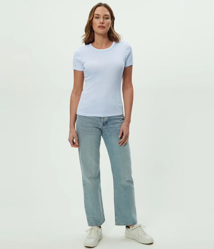 JACKIE RAW EDGE CREW NECK TEE