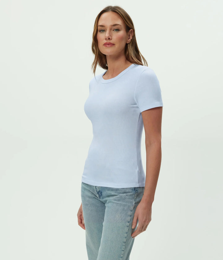 JACKIE RAW EDGE CREW NECK TEE