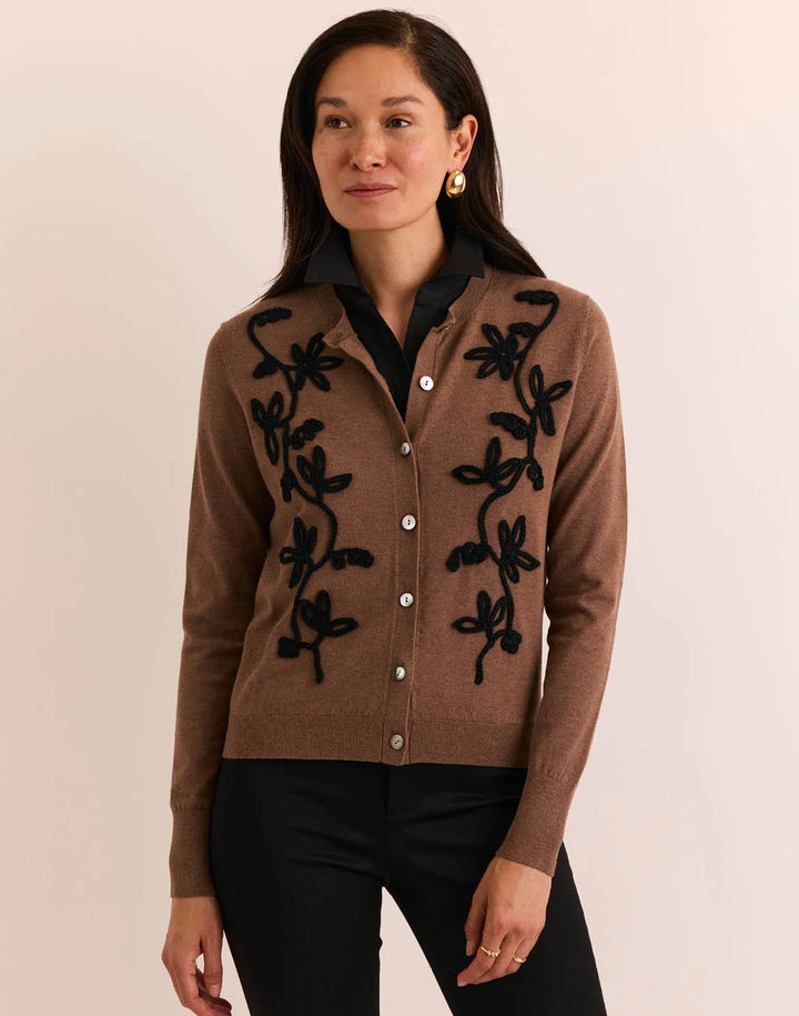 LONG SLEEVE KAYLEE EMBROIDERED CARDIGAN