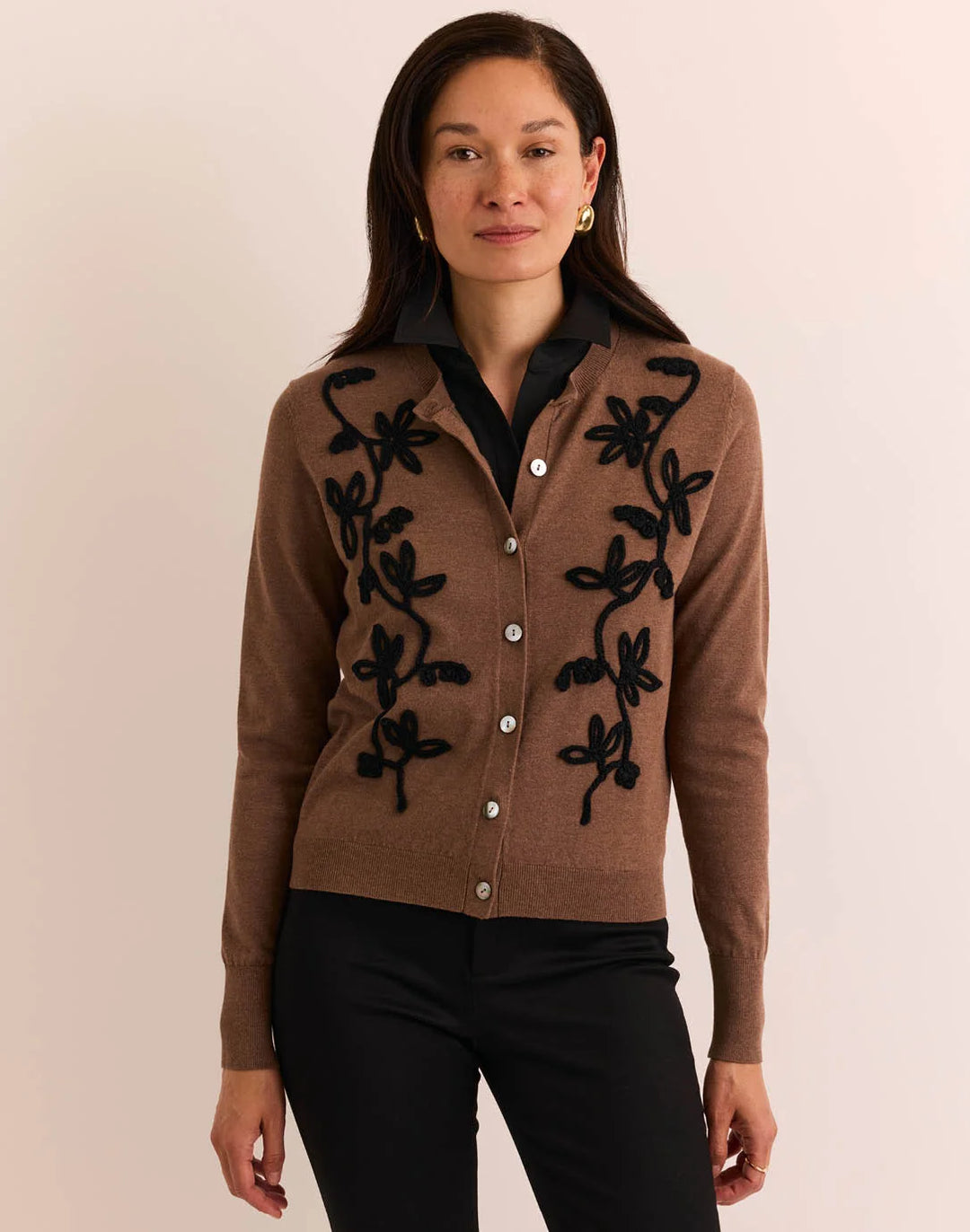 LONG SLEEVE KAYLEE EMBROIDERED CARDIGAN