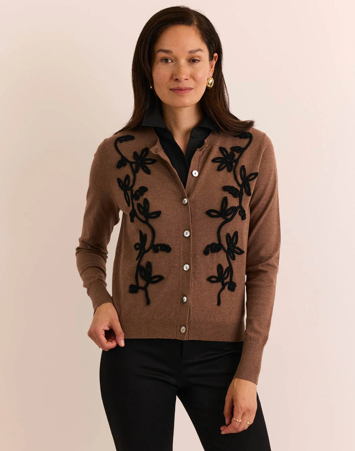 LONG SLEEVE KAYLEE EMBROIDERED CARDIGAN
