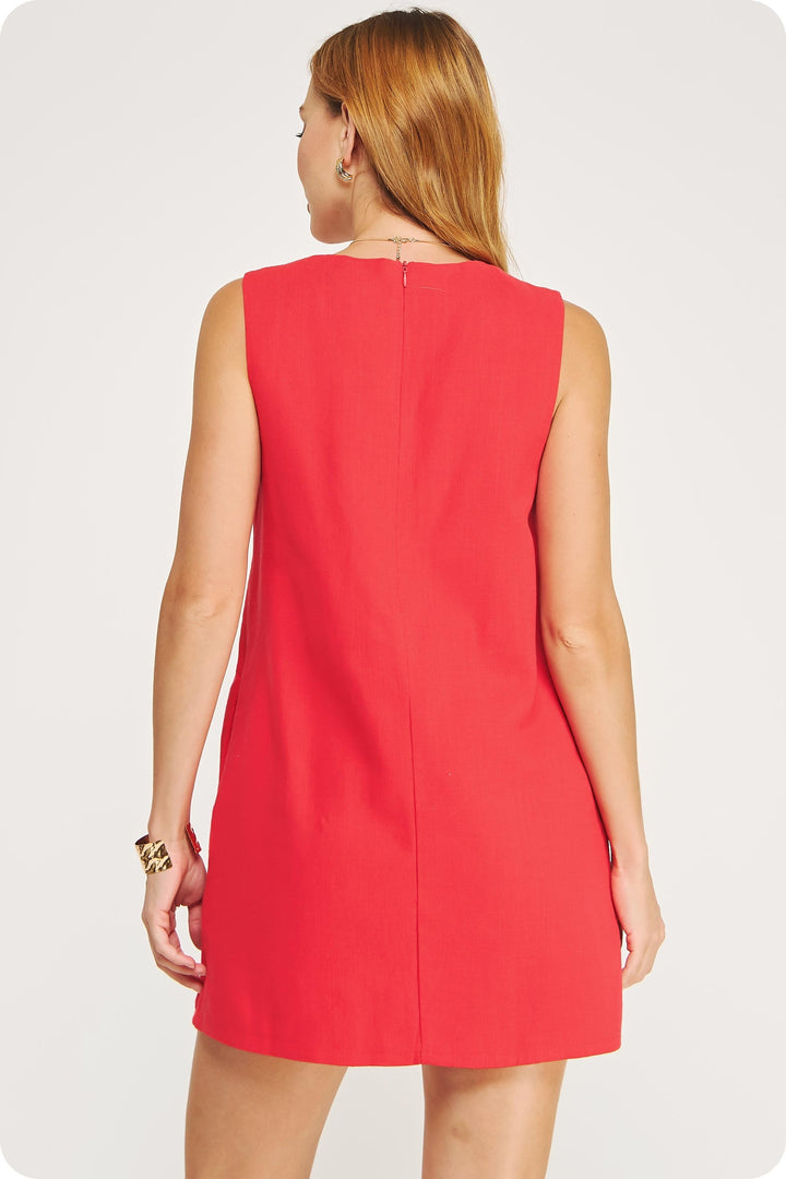 WAVY CONTRAST COLOR BLOCK MINI DRESS
