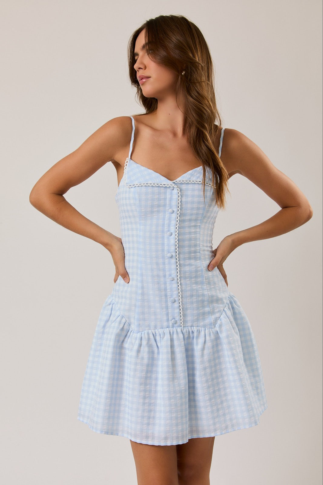 GINGHAM MINI DRESS