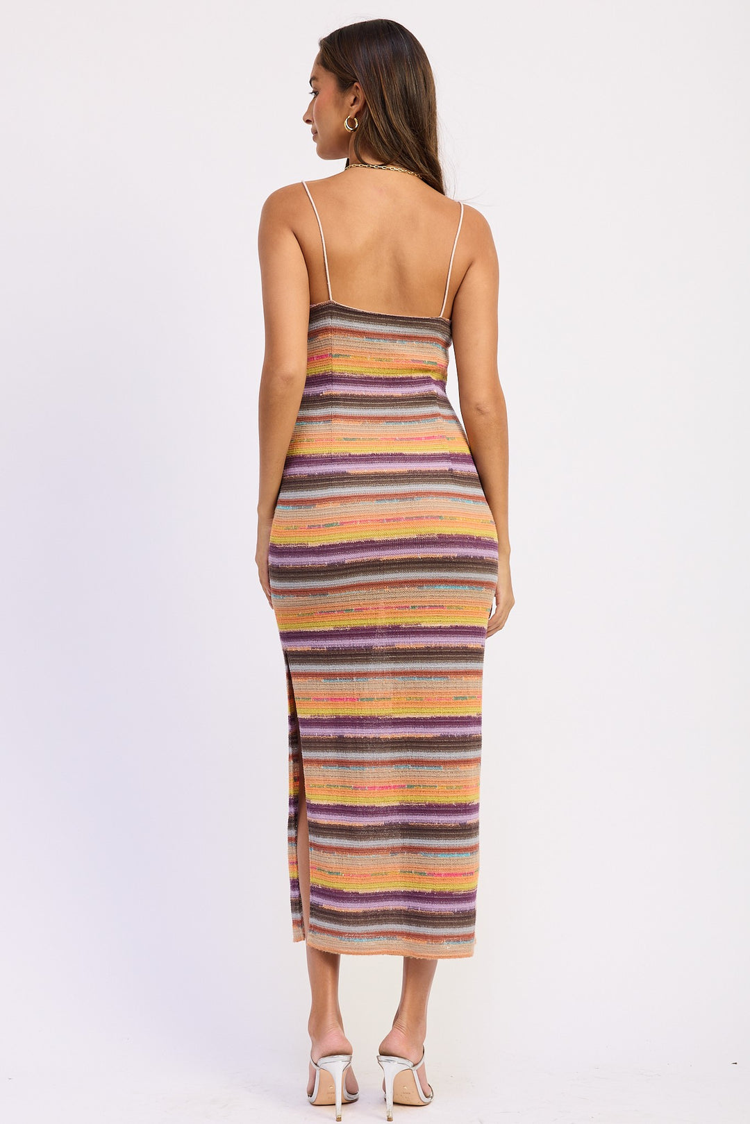 MULTI STRIPE MIDI DRESS