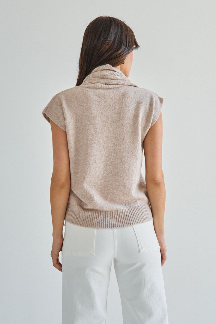 SCARF DETAILED SWEATER TOP