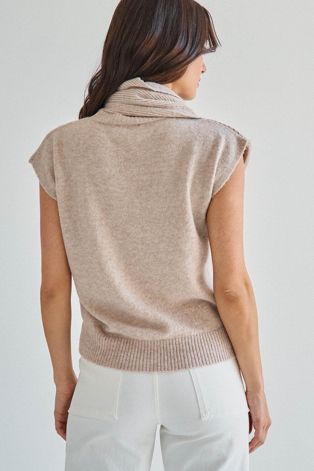 SCARF DETAILED SWEATER TOP