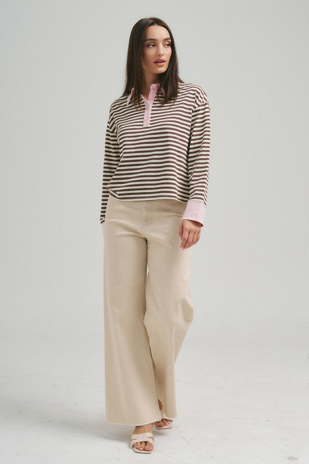 STRIPED POLO TOP