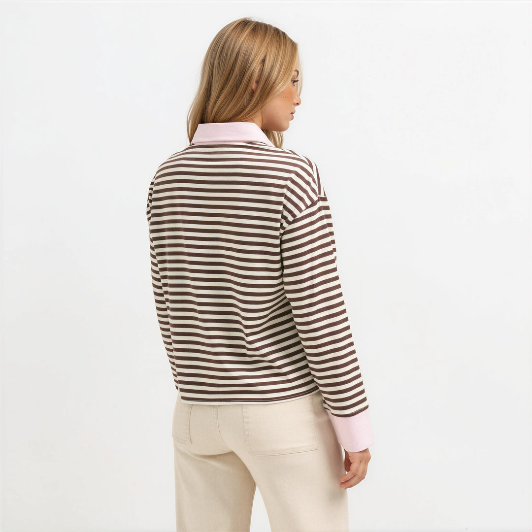 STRIPED POLO TOP