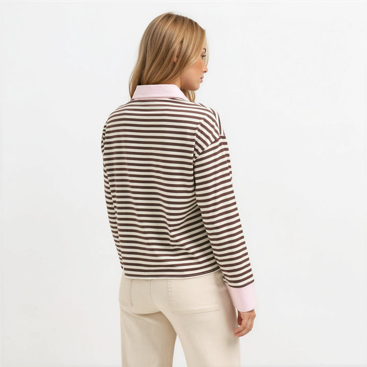 STRIPED POLO TOP