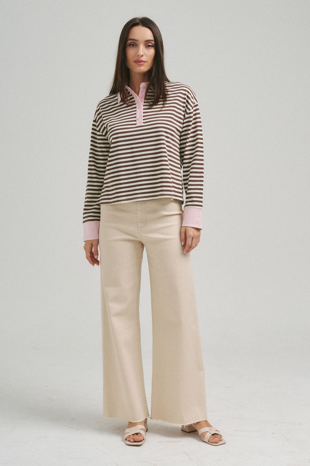 STRIPED POLO TOP