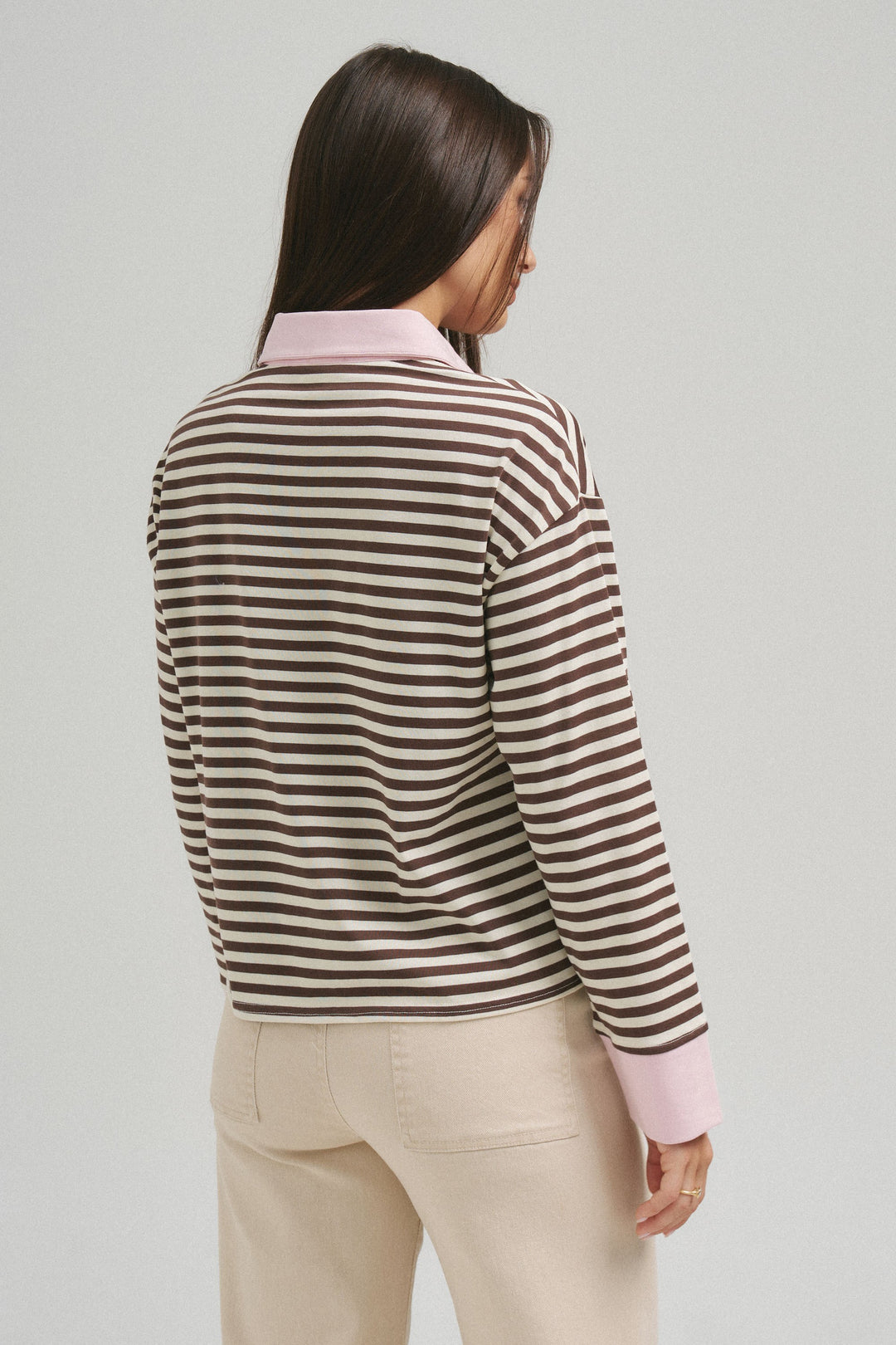 STRIPED POLO TOP