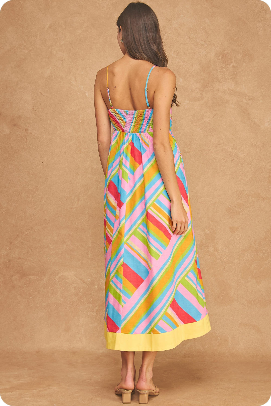 COLOR BLOCK CONTRAST MIDI DRESS