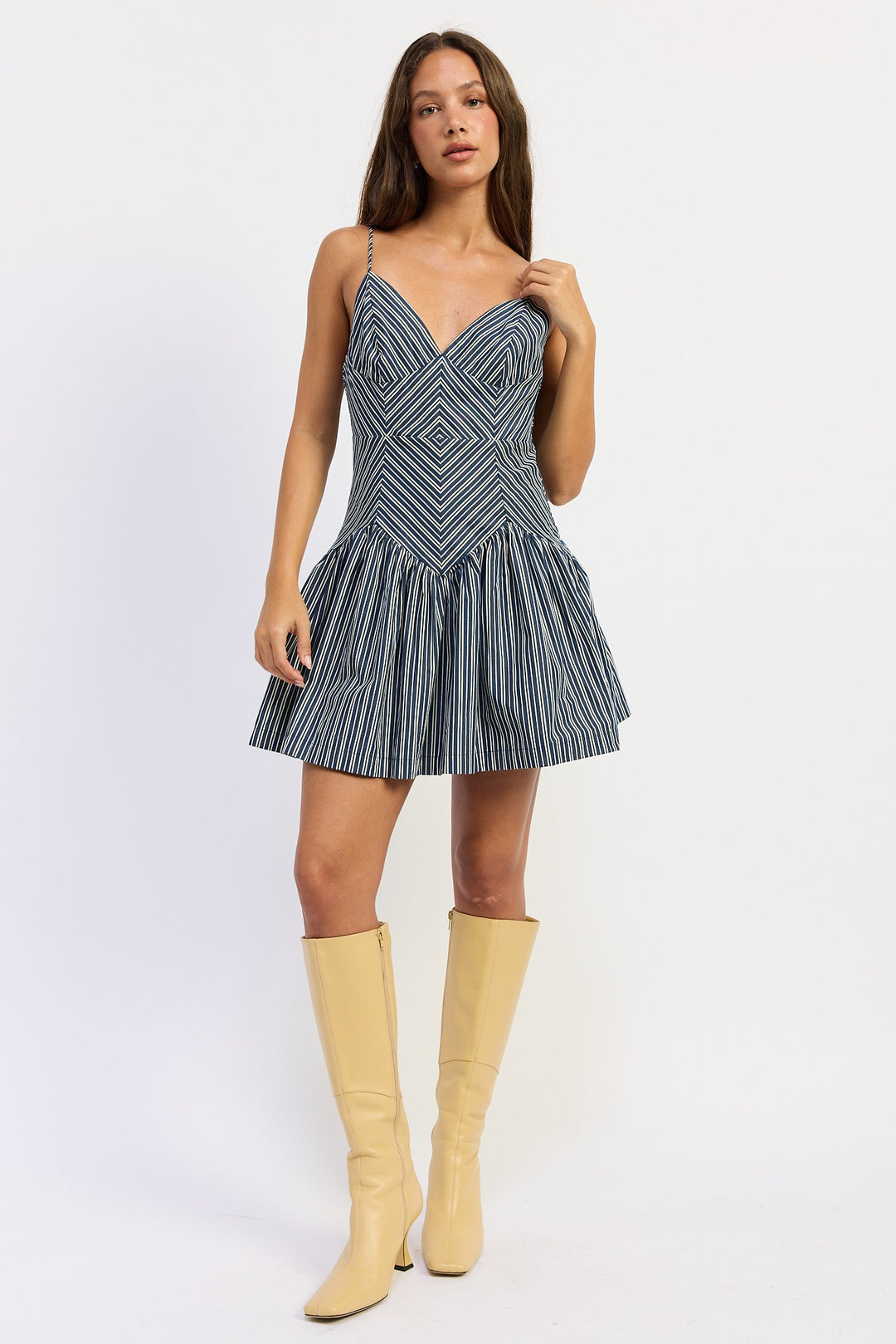 STRIPE VARIATION MINI DRESS