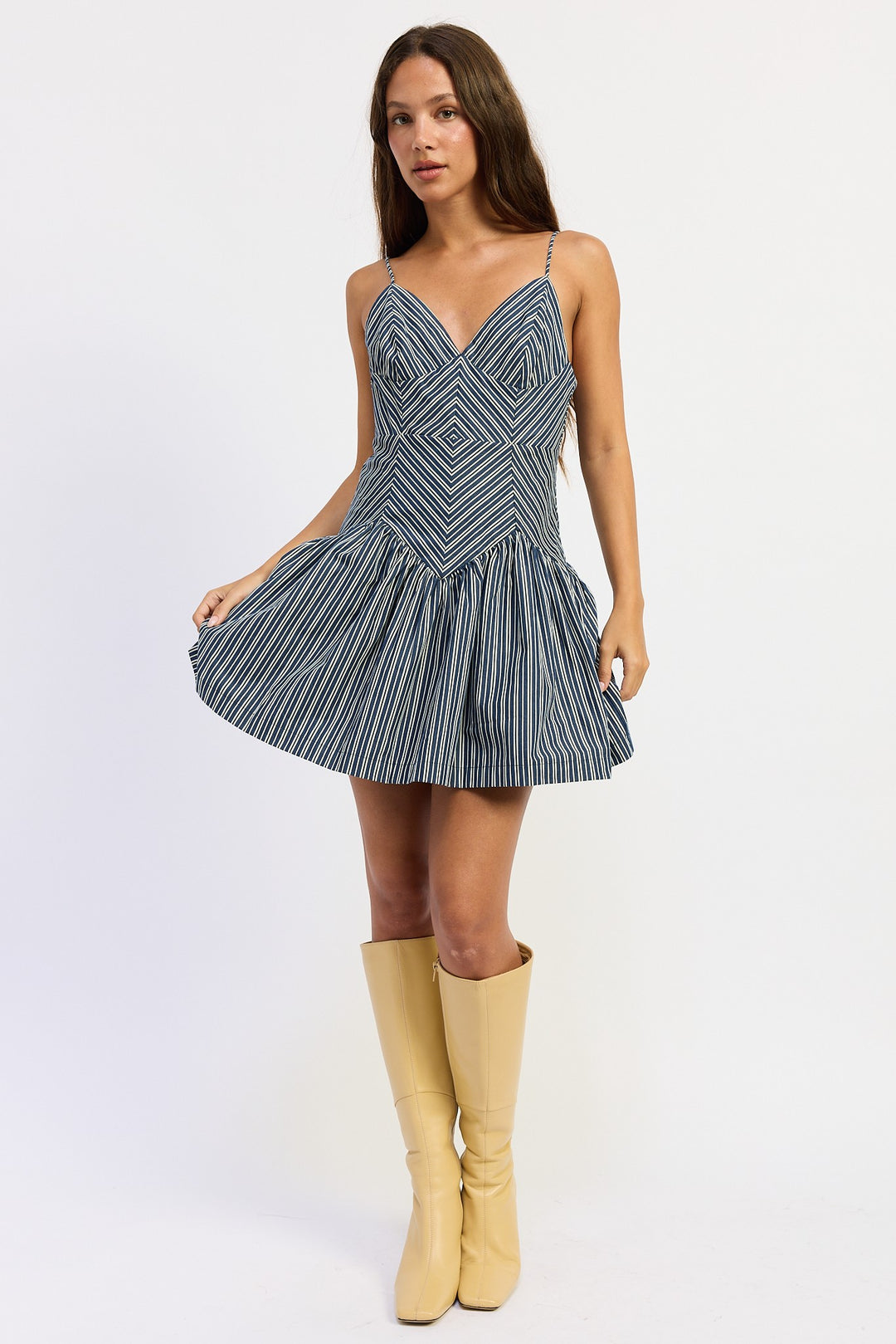 STRIPE VARIATION MINI DRESS