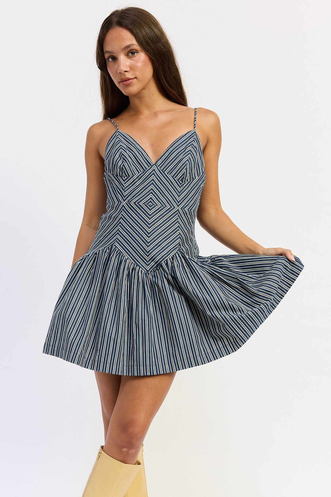 STRIPE VARIATION MINI DRESS