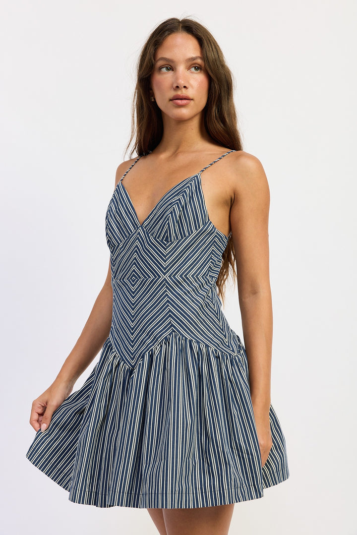 STRIPE VARIATION MINI DRESS