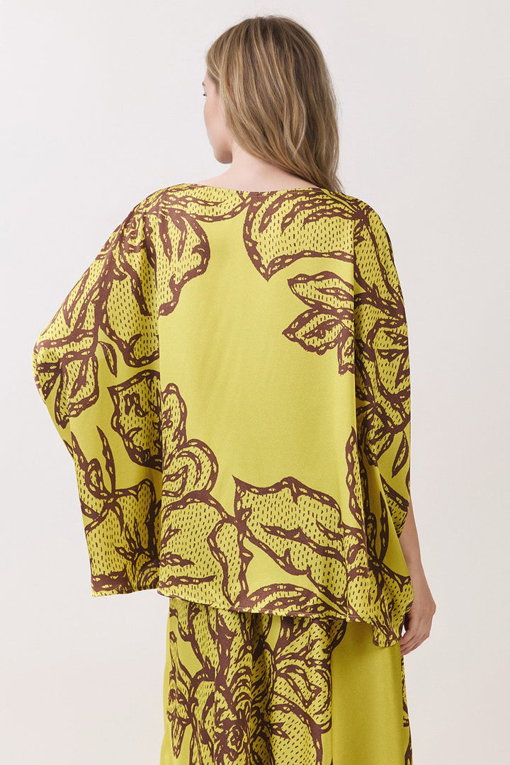 CHANTILLY SATIN BOAT NECK CAFTAN TOP