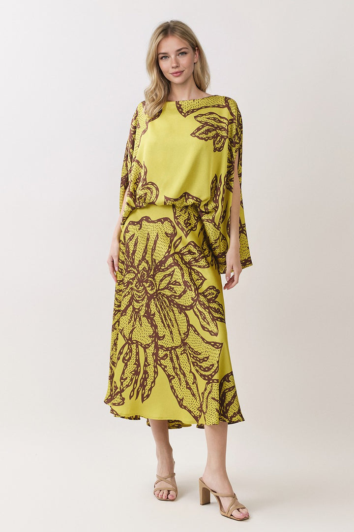 CHANTILLY SATIN BOAT NECK CAFTAN TOP