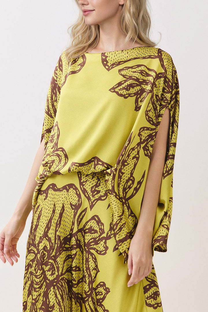 CHANTILLY SATIN BOAT NECK CAFTAN TOP