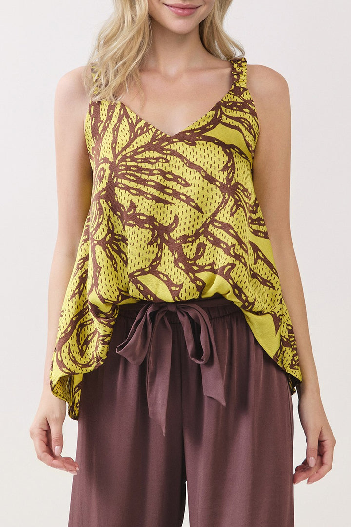 CHANTILLY SATIN ELASTIC V-NECK TANK