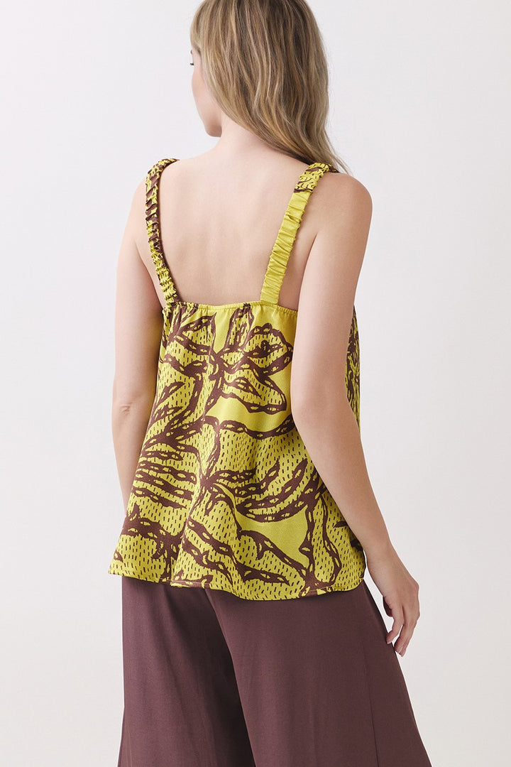 CHANTILLY SATIN ELASTIC V-NECK TANK