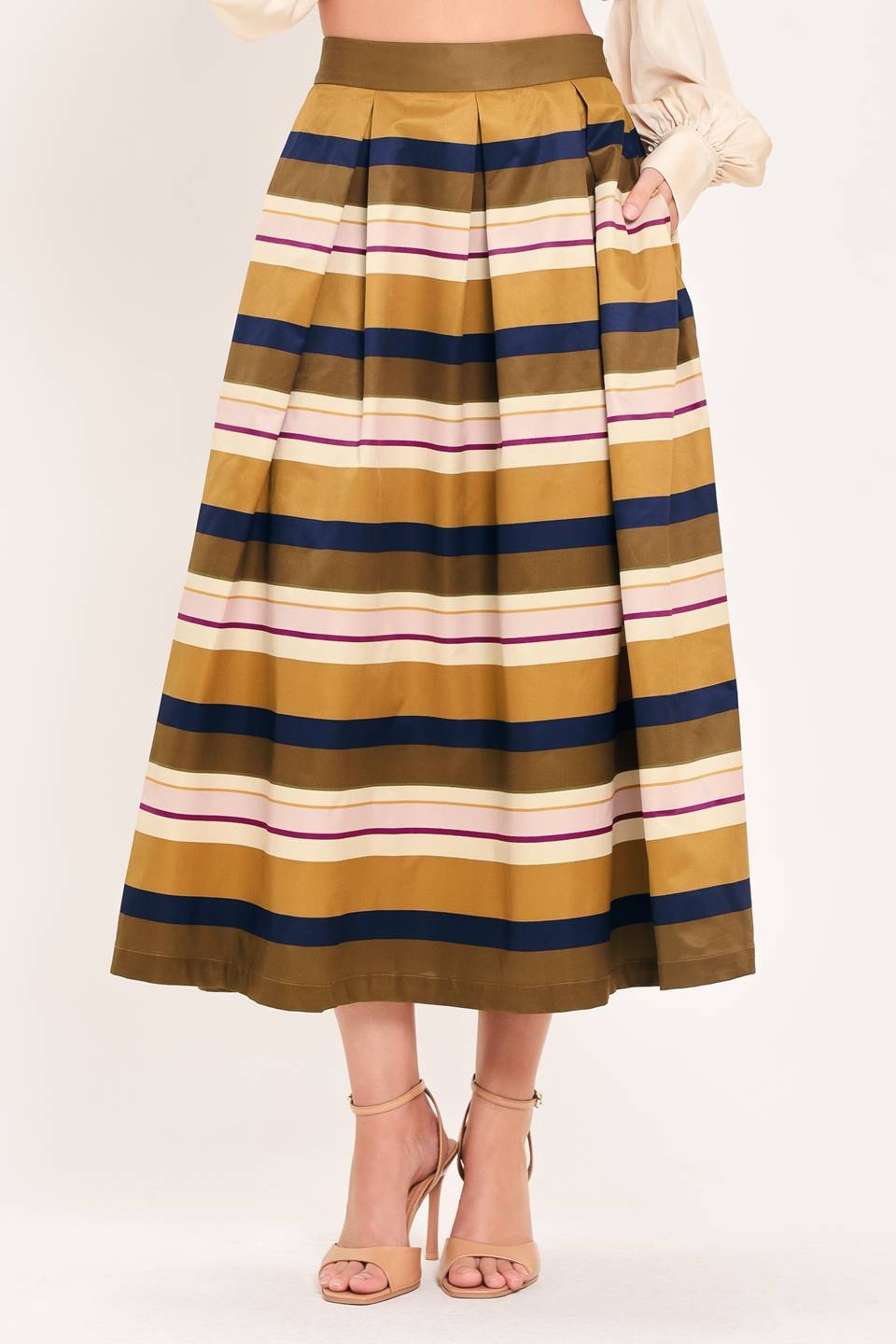 PRINTED WOVEN FULL MIDI SKIRT