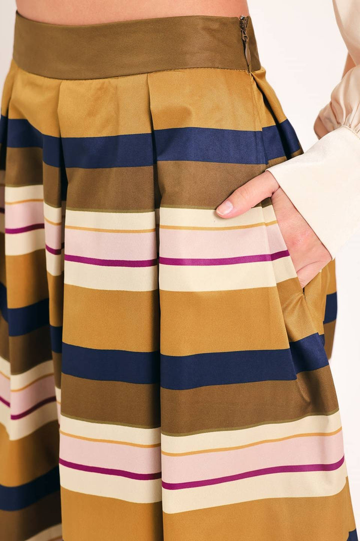PRINTED WOVEN FULL MIDI SKIRT