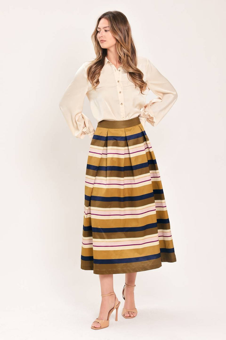 PRINTED WOVEN FULL MIDI SKIRT